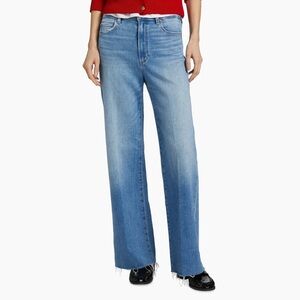 PAIGE Anessa High-Rise Raw-Hem Straight Jeans. Size 27.